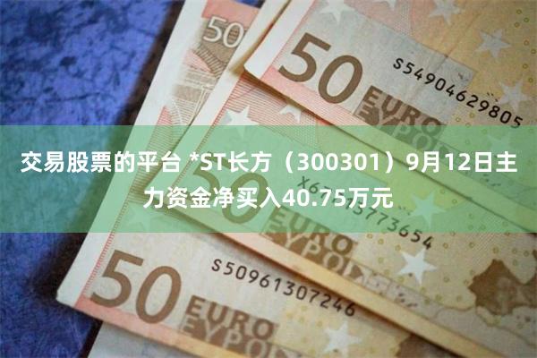 交易股票的平台 *ST长方（300301）9月12日主力资金净买入40.75万元